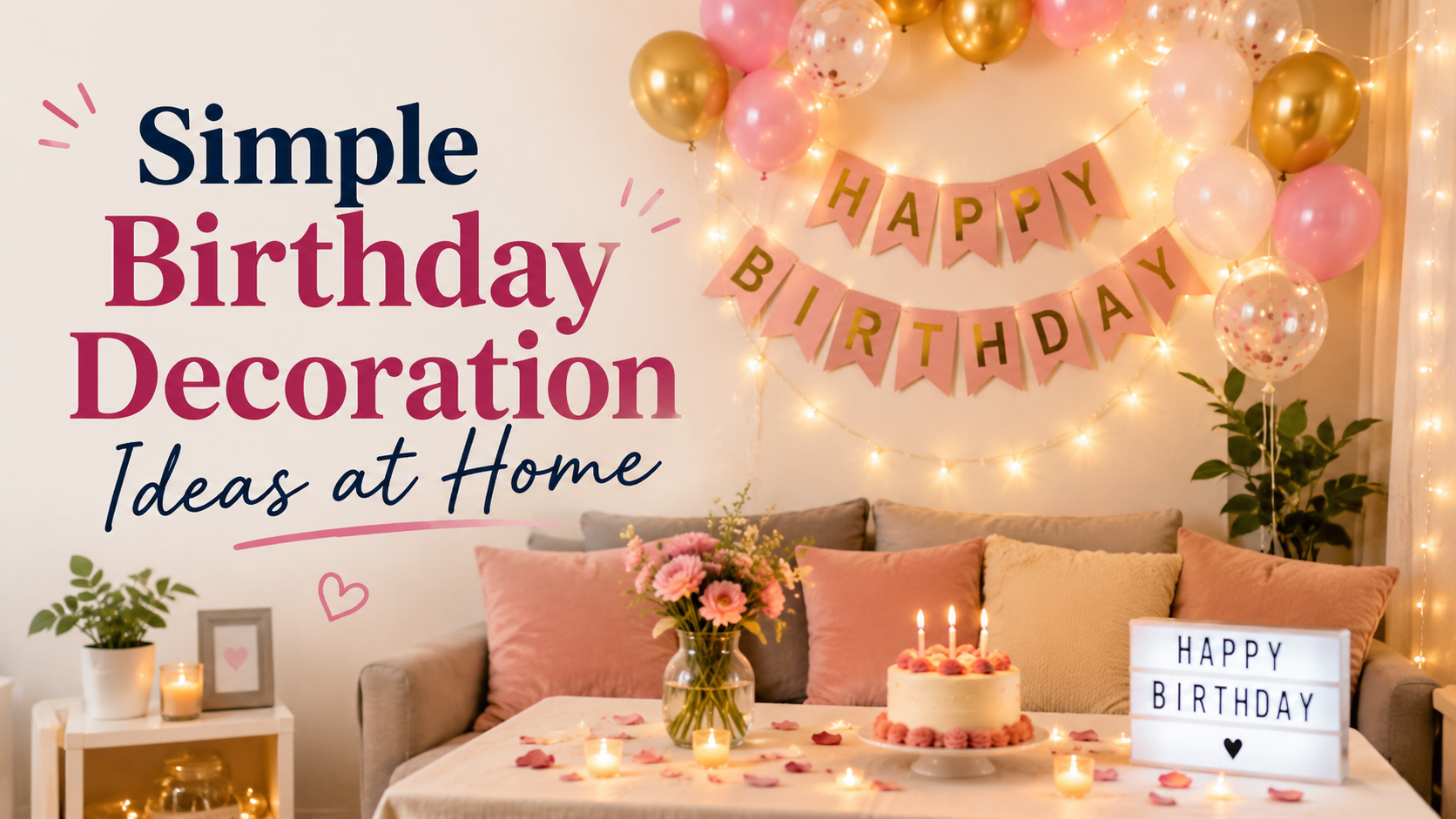 Simple Birthday Decoration Ideas at Home | Reason For Gift